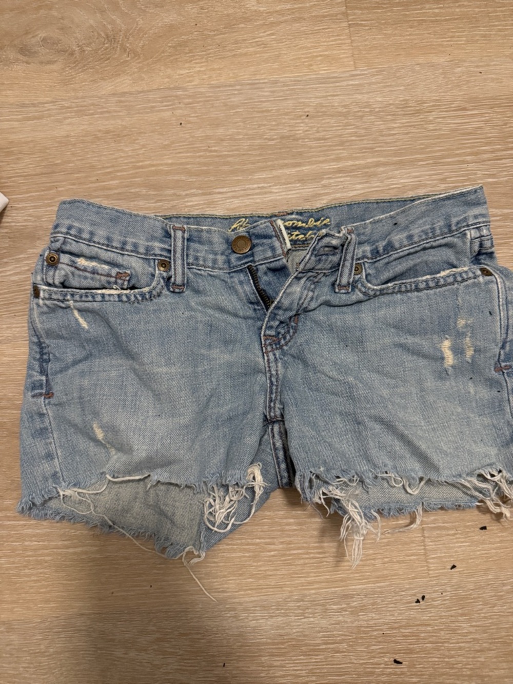 Abercrombie & Fitch Light Blue Frayed Denim Shorts